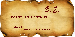 Balázs Erazmus névjegykártya