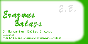 erazmus balazs business card