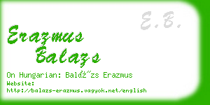 erazmus balazs business card